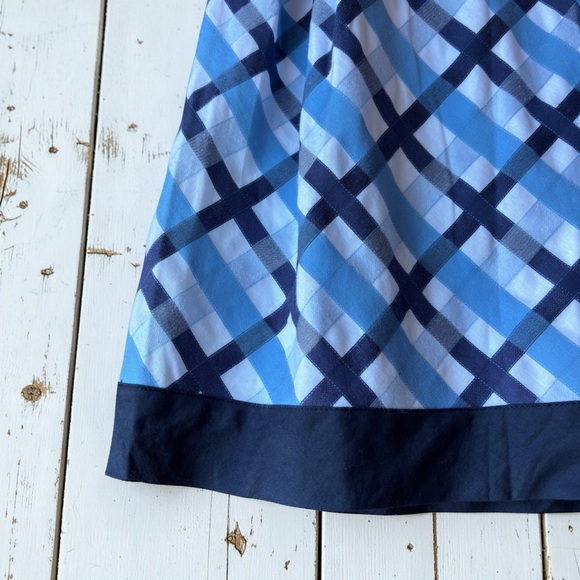 Tommy Hilfiger Blue Plaid Crisscross Flare Skirt Y2K Preppy | Medium - Picture 12 of 16